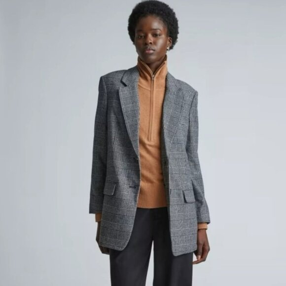 Everlane The Oversized Blazer in wool - Glen Plaid - Picture 4 of 9